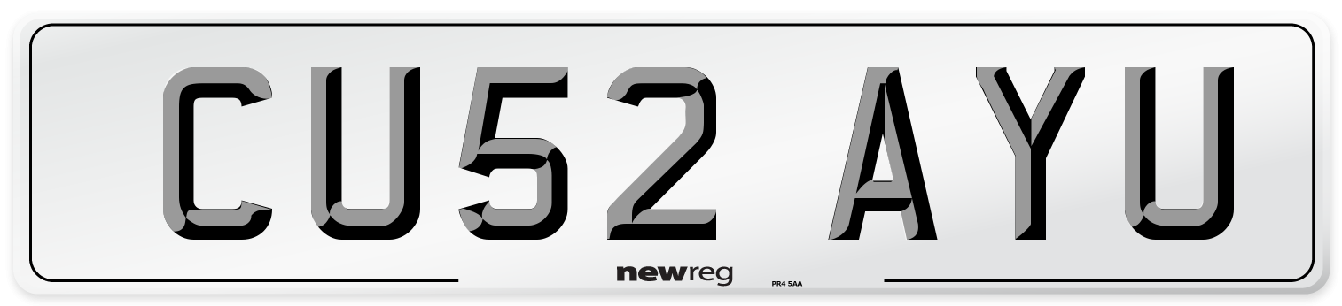 CU52 AYU Number Plate from New Reg